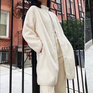 Long Sherpa Liner Jacket/Sweater - XS Birch NWOT